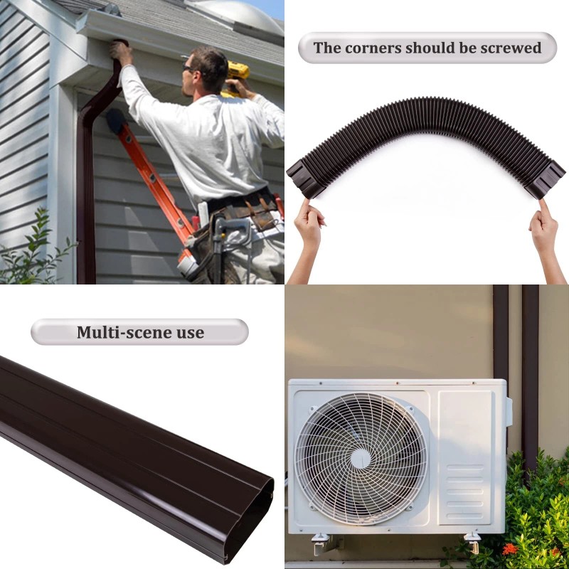 LyPrem Brown 16.5Ft Mini Split Line Set Cover 4" PVC