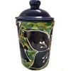 Blue Poinsettia Design Garlic Goalkeeper Pot (Blue Poinsettia Design Garlic