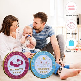 New Parents Decision Coin, New Mum Daddy Gifts Funny Flip Coin Decision Coin Turn Coin New Parents Gift Newborn Coin Baby Shower Gifts for Mum Dad(Gold)