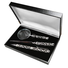 CARMANI - 3D Metal Rose Pattern Desk Accessories Set