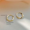 QueenBee 925 Sterling Silver Gold-Plated Small Hoops, Simple Silver, Premium