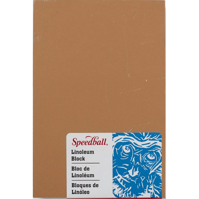Speedball Premium Mounted Linoleum Block – Fine, Flat Surface for