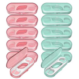 Holy rose Estuche Para Hilo Dental De Viaje, 10 Piezas, Micropalillos De Dientes, Portátiles, Incluye Bastón De Hilo Dental, Almacenamiento Sellado De 100 Unidades Para Limpieza De Dientes (
