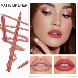 DENESTUP 12 Colors Lip Liner Combo, Matte Lipstick Lip Liner Set, long-lasting Lip Pencil Waterproof & Non-Stick Cup, Smooth Texture High Pigmented Natural Lip Pen Makeup Gift