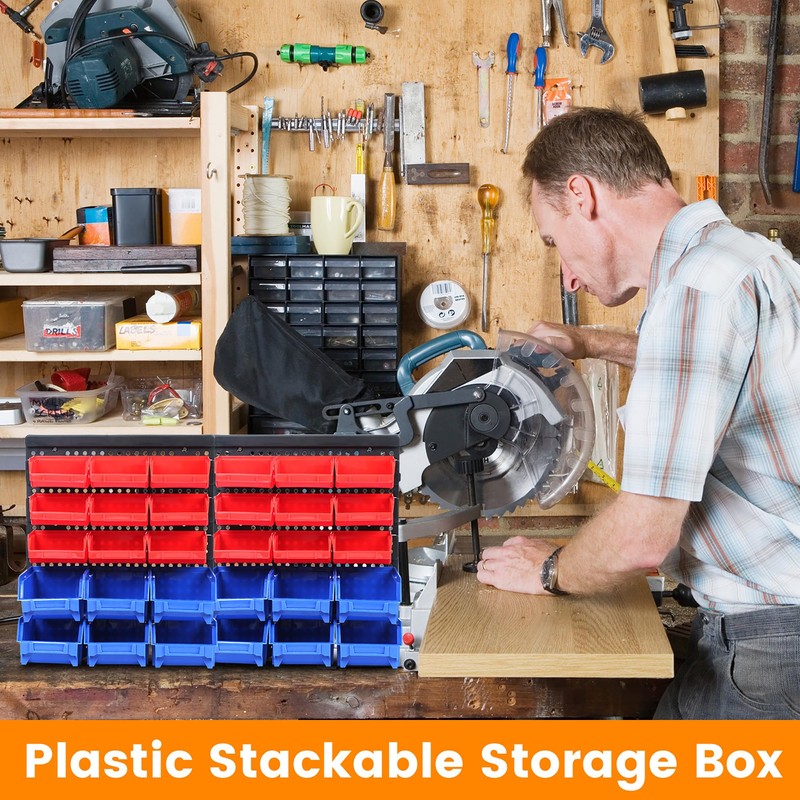 MaxWorks 80694 30-Bin Wall Mount Parts Rack/Storage for your Nuts,