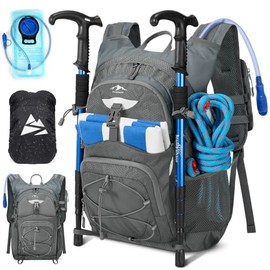 RAINSMORE Mochila de Hidratación para Senderismo, Bicicleta,Correr,Ciclismo,Bolsa de Hidratacion de 18L con Bolsa de Agua de 2L y Funda Impermeable para Hombre y Mujer