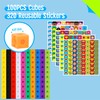 100 Math Linking Cubes, Math Cubes with 320 Reusable Stickers
