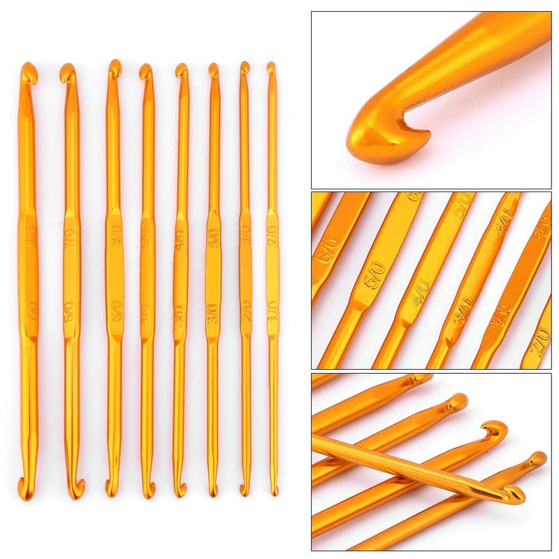 8 Pieces Knitting Needle Crochet Hook Set Aluminum Crochet Hook