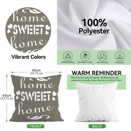 SEVENWELL Cushion Covers 45x45 cm Set of 4, Gray Geometric Patterns Farmhouse Case Pillow Cover for Sofa Chair Bedroom Modern Decor Home Office Couch Car