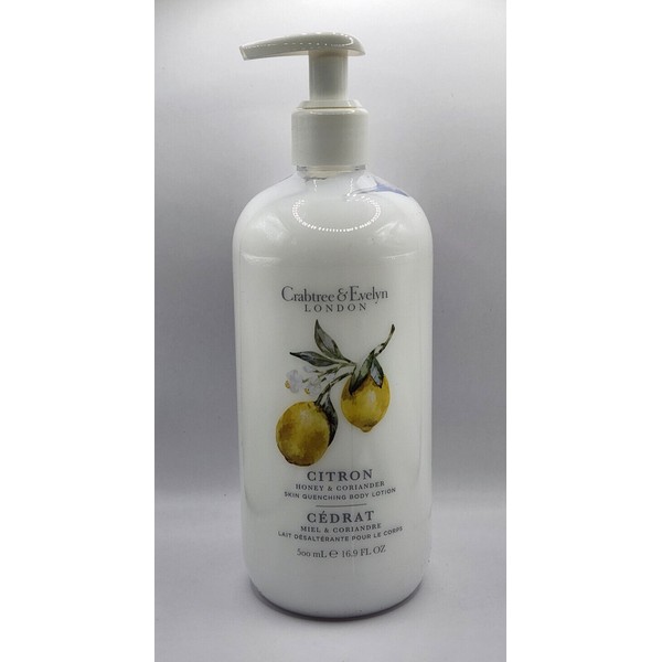 Crabtree & Evelyn CITRON Honey Coriander Body Lotion Pump 16.9