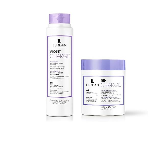 Lendan Anti-Yellow Kit with Violet Pigments, Violet Charge Shampoo 300ml