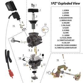 1PZ VE9-RE3 PD18 Carburettor Replacement for GY6 49cc 50cc Chinese Scooter 139QMA 139QMB Moped Taotao Kymco Scooter Jonway Baja Jmstar Lance NST Peace Banzer Barton Zipp Romet 4 Stroke ATV