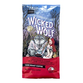 Raven's Brew Coffee - Wicked Wolf - Dark Roast - 12 oz Ground - Full Body of Currant and Spice