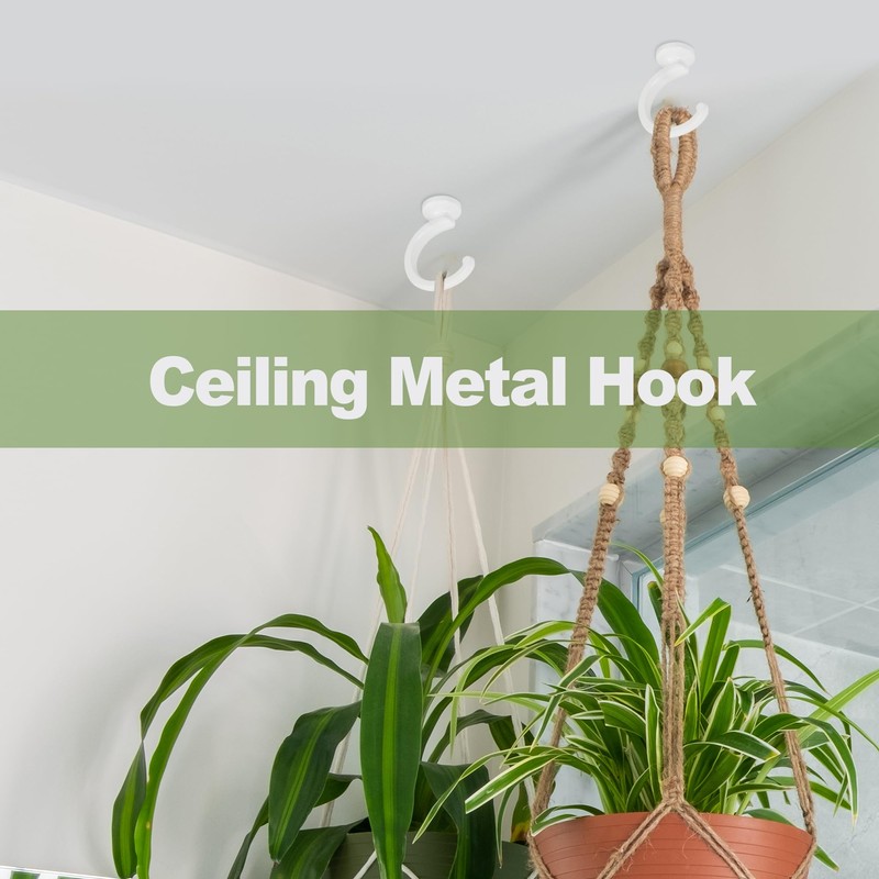 Aidoclip 2PCS Ceiling Hooks for Hanging Plants,Heavy Duty Plant Swag