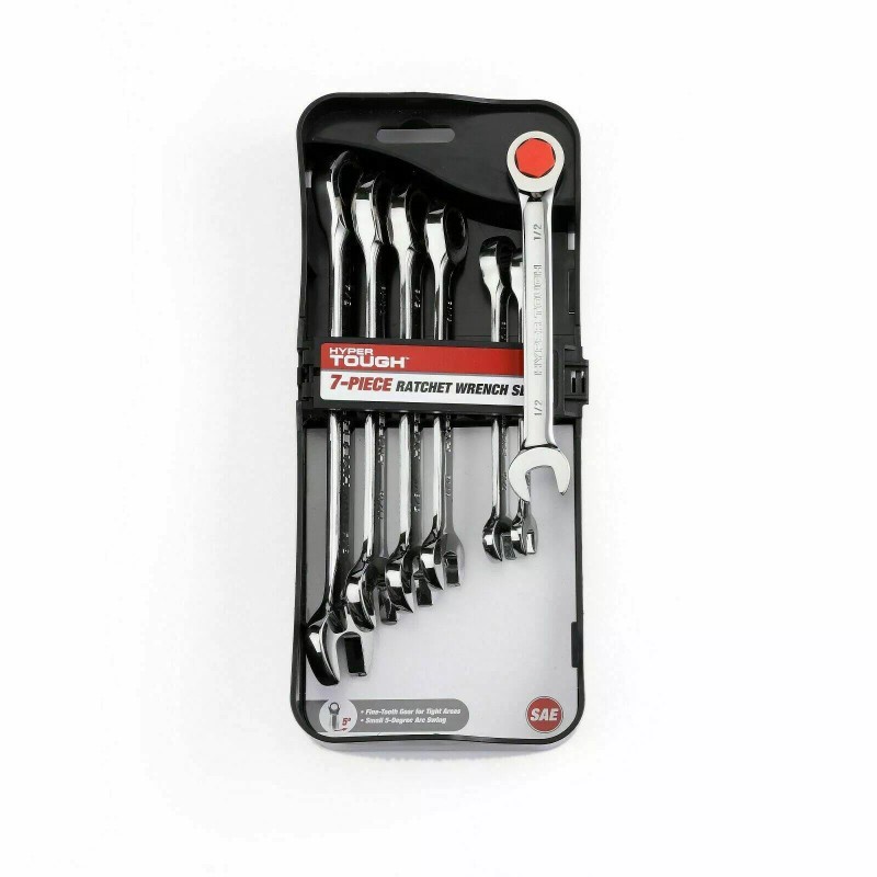 HYPER Tough 7 Piece Mechanic Standard SAE Chrome Vanadium Steel