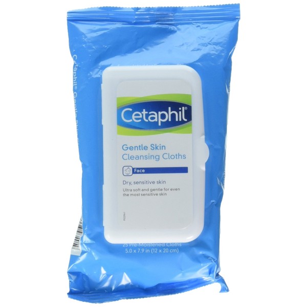Cetaphil Gentle Skin Cleansing Cloths, 25 Sheets, (Pack of 2)