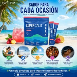 Gwynne Supercalm Polvo nutricional Supercalm KSM-66 Rico en complejo de magnesio y L-teanina 20 sobres Mejora eficazmente los patrones de sueño y...  