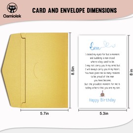 Oamiolek Funny Birthday Card for Son, Sweet Poem Son Birthday Card, Humor Birthday Card for Adult Son, Happy Son Birthday Card from Mom Dad