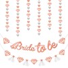 Cerolopy 3 Pieces Rose Gold Bride To Be Banner Glitter