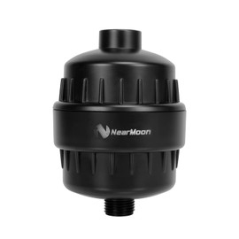 NearMoon Filtro de ducha de alto rendimiento de 15 etapas, suavizante filtrado para agua dura, reduce la picazón seca, la caspa y mejora la condición de tu piel, cabello (negro mate)
