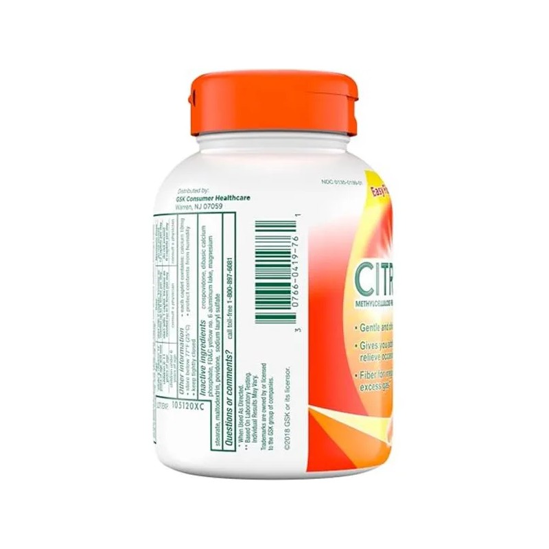 Citrucel Fibra Methylcellulose Caplets 180 Ct Irregularidad