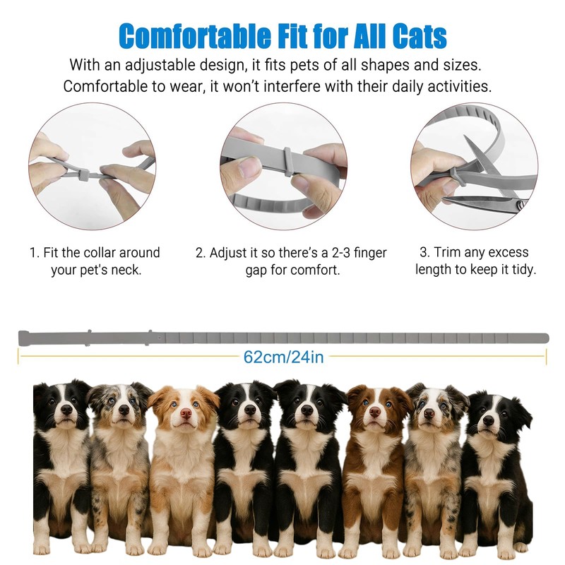 2-Pack Calming Dog Collars with Natural Essential Oils, Adjustable Waterproof