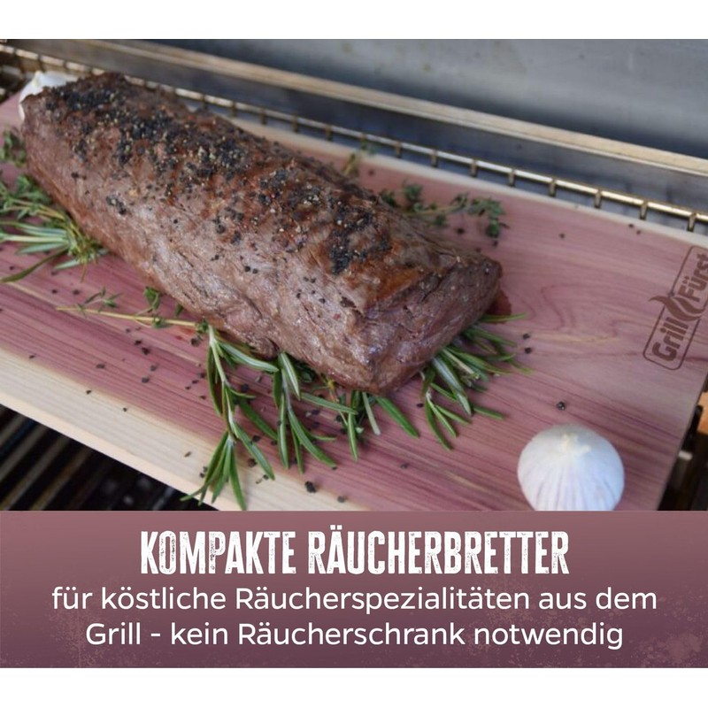 Grillfürst Smoking Boards, Set of 4 - Beech Wood Grill