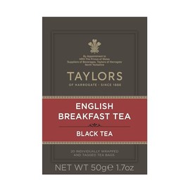 Taylors of Harrogate English Breakfast, Black Tea, Individually Wrapped Bags, 20 Count (Pack of 1), Rich, Bright & Malty, Caffeinated, Enjoy Hot or Iced, 20 Teabags