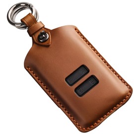 Friendship Key Card Case fit for Renault Handmade Leather Key Fob Car Key Covers with Keychian fit for Renault Captur/Clio/Kadjar/Zoe/Megane/Dacia（Brown Upgrade, two fixed options）