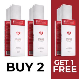 HealFast Physician Formulated Silicone Scar Sheets - Advanced Crosspolymer Medical Grade Silicone Scar Strips for Surgery, C Section, Keloids & Hypertrophic Scars - Silicone Tape For Scars (5 Sheets) - Quantities: 3 Boxes