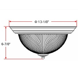 Design House 503045 Millbridge Traditional 2-Light Indoor Flush Mount Ceiling Light Dimmable Clear Ribbed Glass for Bedroom Dining Room Kitchen, Polished Brass