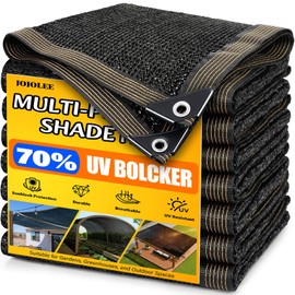 JOJOLEE 70% Sun Shade Cloth, 20x20FT Shade Net Mesh Tarp with Grommets, Black Sunblock Cover for Outdoor Patio Plants, Pergola, Greenhouse, Chicken Coop, Backyard, Balcony