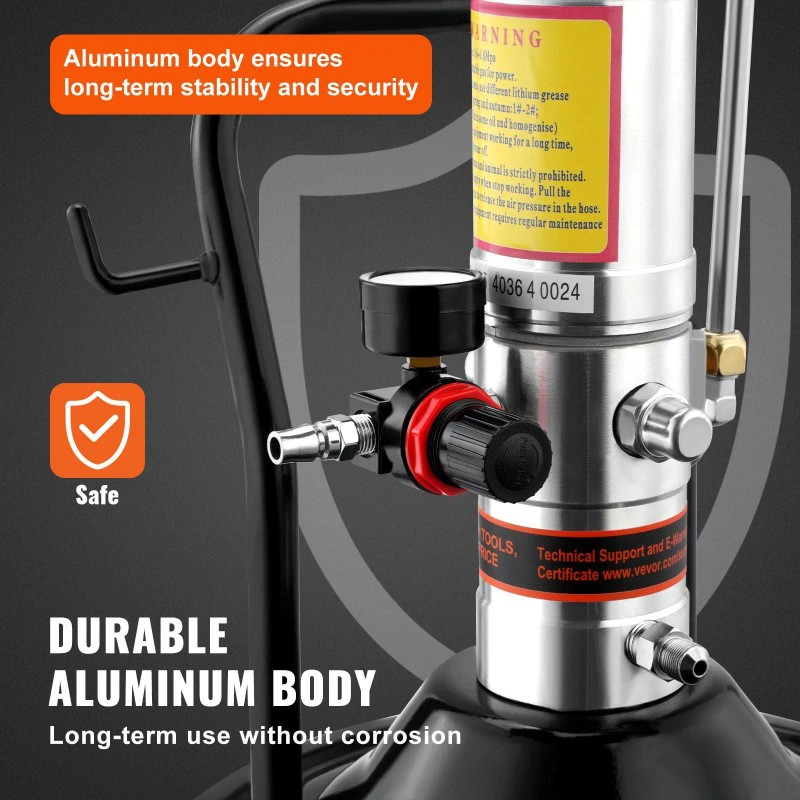 Portable Air Operated Grease Pump 50:1 Pressure Ratio 13 Ft