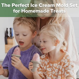 Haakaa Freeze-N-Sip Ice Cream Molds, Mess Free Popsicles Molds Ice Pop Makers, BPA Free Food Grade Silicone Homemade Ice Pop Molds for Kids 3 Years+ (Slate Berry)