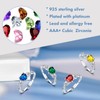 CRYSLOVE Birthstone Ring 925 Sterling Silver Adjustable Open Heart Gemstone