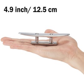 Boat Cleat Open Base Boat Cleat, Dock Cleat All 316 Stainless Steel Boat Mooring Accessories, Include Installation Accessories Screws (5 inch-2PCS)