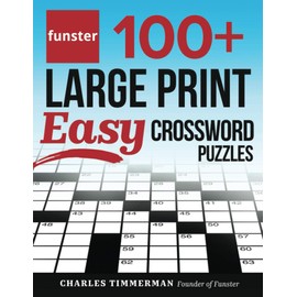 Funster 100+ Large Print Easy Crossword Puzzles: Crossword Puzzle Book for Adults