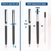 PATIKIL Slim Metallic Ballpoint Pens, 6 Pack Black Ink, 1mm