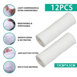 Gauze Bandages Gauze Bandage Roll 12 Pack Compression Wrap Rolls Stretch Bandage Wrapping Conforming Stretch Gauze Bandage for Dressing All Types of Wounds