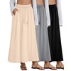Velvelhall 3 Pack Women's Maxi Long Skirts, Ankle Length a