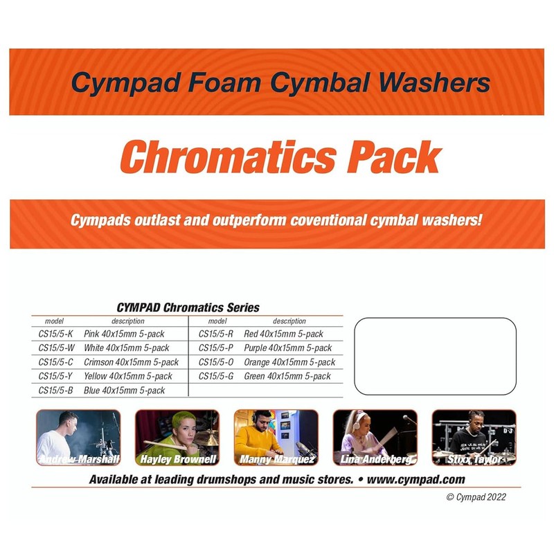 Cympad Chromatics cymbal felt set, 40 mm, 5 pieces, yellow