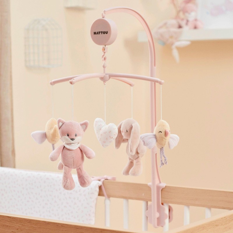 Nattou Musical Mobile Polyester Fox Rabbit and Bird Soft La-Le-Lu