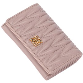 ALTROSE - Business Card Holder, 2-Pocket, Cute Quilting Card Case, Simple, Slim, Rose, Pink