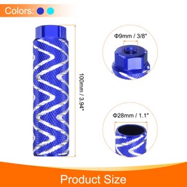 HARFINGTON 2 Pairs Bike Pegs Aluminum Alloy Rear Stunt Pegs Anti-Skid Foot Pedals Fit 3/8" Axles for Mountain Bike BMX, Blue & Sky Blue