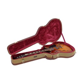 Crossrock Wooden Case for 335 Style 6-String Semi-Hollow Electric Guitars, Vinyl Tweed (CRW600SATW)