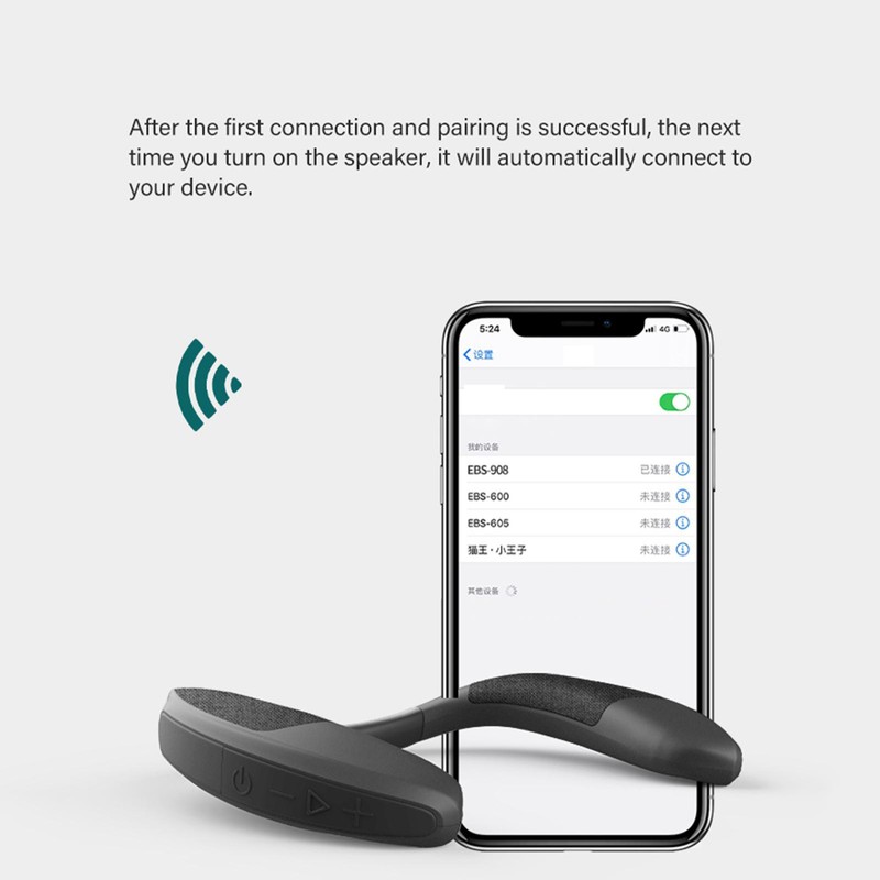 Wireless Bluetooth Neckband Speaker Portable Wearable Surround Neck Hanging Wireless