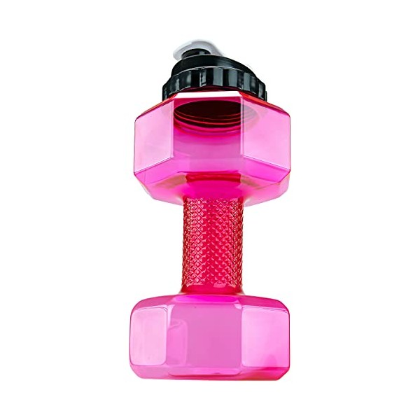 Southern Homewares 2.2L Dumbbell Shape Water Bottle Exercise Gym Fitness Sports Workout Portable See Through, Pink, SH-10337
