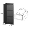 Hipicute 3 Drawer File Cabinet with Lock, Vertical File Organizer