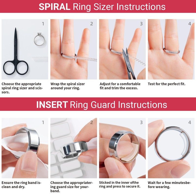 Silicone Ring Size Adjuster for Loose Rings, 104-Piece Invisible Ring