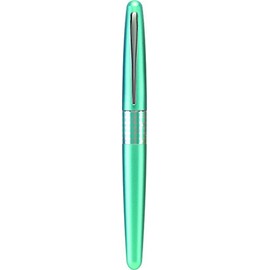 Pilot MR Retro Pop Collection Pluma Estilográfica Punta Mediana, Azul (Metallic Light Blue/Dots Ring), 0.35 mm